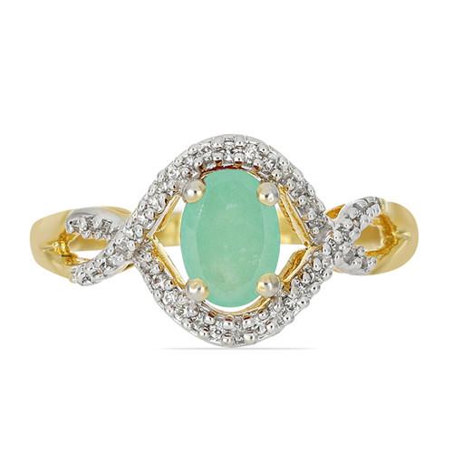 BUY 14K GOLD NATURAL EMERALD GEMSTONE CLASSIC RING